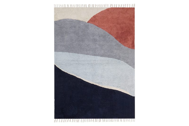 Matta Xinali - Blå, röd, beige, grå - Textil & mattor - Mattor - Modern matta - Bomullsmatta