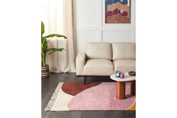 Matta Xinali - Rosa, gul, röd, beige - Textil & mattor - Mattor - Modern matta - Bomullsmatta