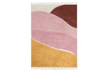 Matta Xinali - Rosa, gul, röd, beige - Textil & mattor - Mattor - Modern matta - Bomullsmatta