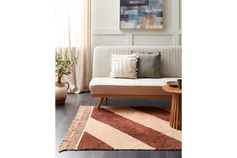 Matta Xuluf - Brun, Beige - Textil & mattor - Mattor - Modern matta - Bomullsmatta