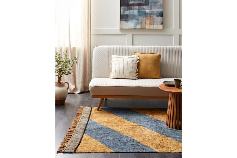 Matta Xuluf - Brun, Blå - Textil & mattor - Mattor - Modern matta - Bomullsmatta