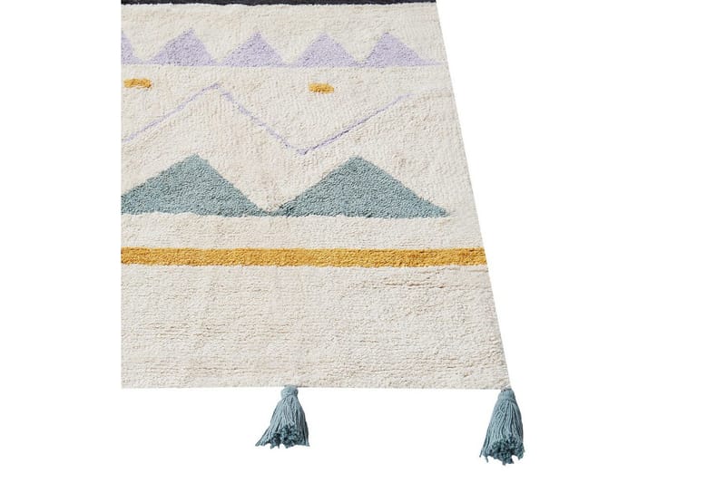Matta Zaysan - Beige, grön, lila, gul, svart - Textil & mattor - Mattor - Modern matta - Bomullsmatta