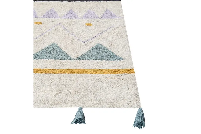 Matta Zaysan - Beige, grön, lila, gul, svart - Textil & mattor - Mattor - Modern matta - Bomullsmatta