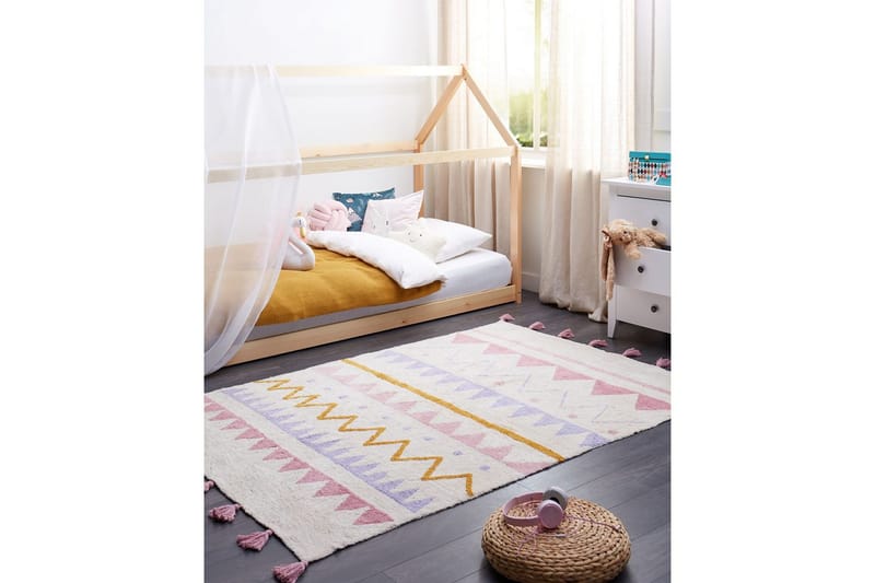 Matta Zaysan - Beige, rosa, lila, gul - Textil & mattor - Mattor - Modern matta - Bomullsmatta