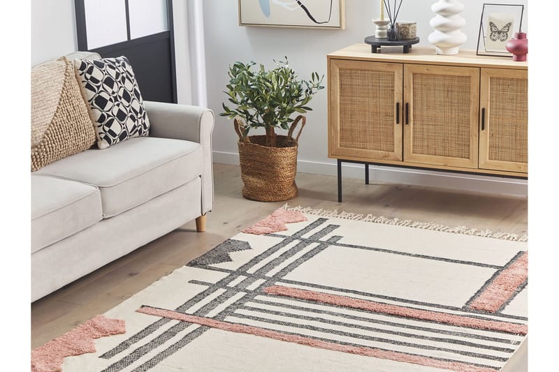 Muradiye Ryamatta 140x200 cm - Beige - Textil & mattor - Mattor - Modern matta - Bomullsmatta