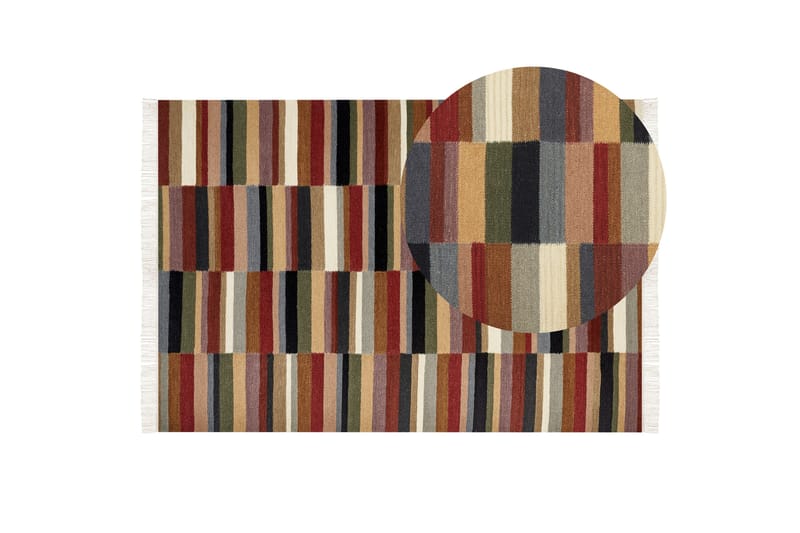 Musaler Ullmatta 160x230 cm - Röd - Textil & mattor - Mattor - Modern matta - Ullmatta