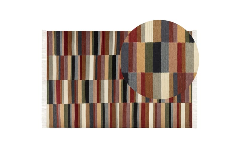 Musaler Ullmatta 200x300 cm - Röd - Textil & mattor - Mattor - Modern matta - Ullmatta