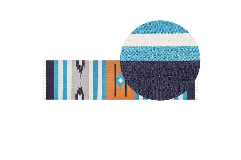 Noratus Bomullsmatta 80x300 cm - Blå - Textil & mattor - Mattor - Modern matta - Bomullsmatta