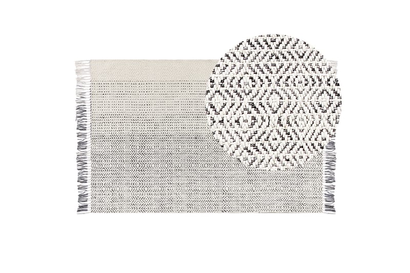 Omerli Ullmatta 140x200 cm - Svart/Vit - Textil & mattor - Mattor - Modern matta - Ullmatta