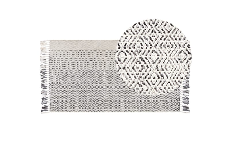 Omerli Ullmatta 80x150 cm - Svart/Vit - Textil & mattor - Mattor - Modern matta - Ullmatta