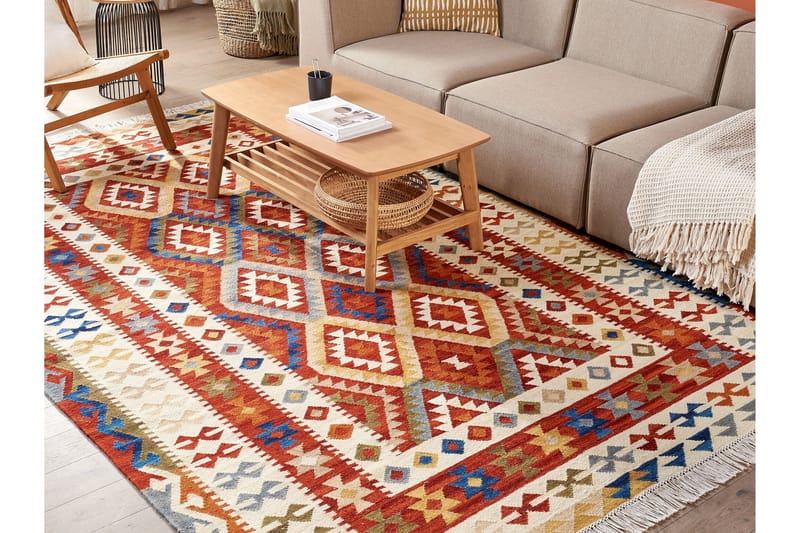 Oshakan Ullmatta 200x300 cm - Röd - Textil & mattor - Mattor - Modern matta - Ullmatta