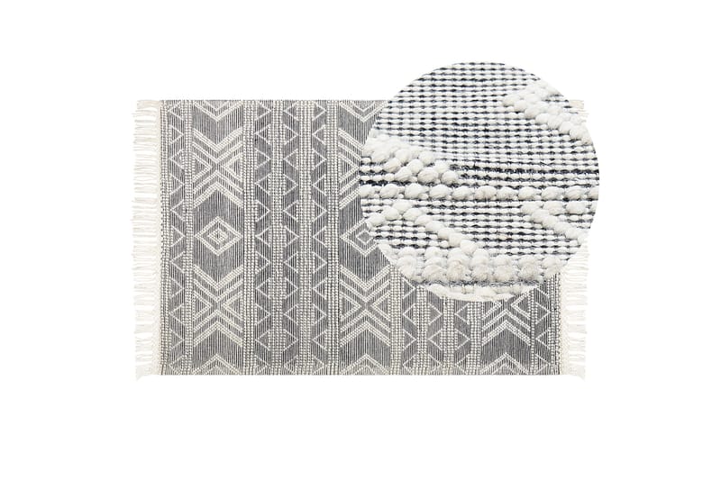 Pazar Ullmatta 160x230 cm - Svart/Vit - Textil & mattor - Mattor - Modern matta - Ullmatta