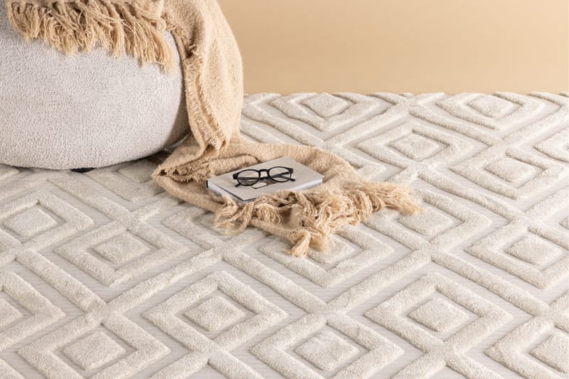 Pia Ryamatta 160x230 cm - Vit - Textil & mattor - Mattor - Modern matta - Ryamatta & luggmatta