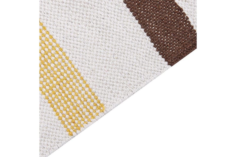 Plattvävd Hisarli - Brun, gul, orange, beige, 140x200 cm - Textil & mattor - Mattor - Modern matta - Bomullsmatta