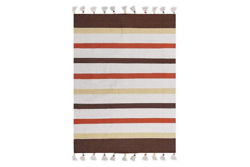 Plattvävd Hisarli, Brun, gul, orange, beige, 140x200 cm
