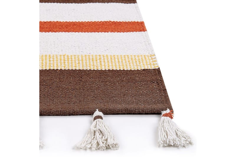 Plattvävd Hisarli - Brun, gul, orange, beige, 160x230 cm - Textil & mattor - Mattor - Modern matta - Bomullsmatta
