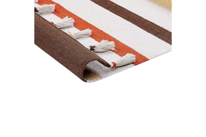 Plattvävd Hisarli - Brun, gul, orange, beige, 160x230 cm - Textil & mattor - Mattor - Modern matta - Bomullsmatta