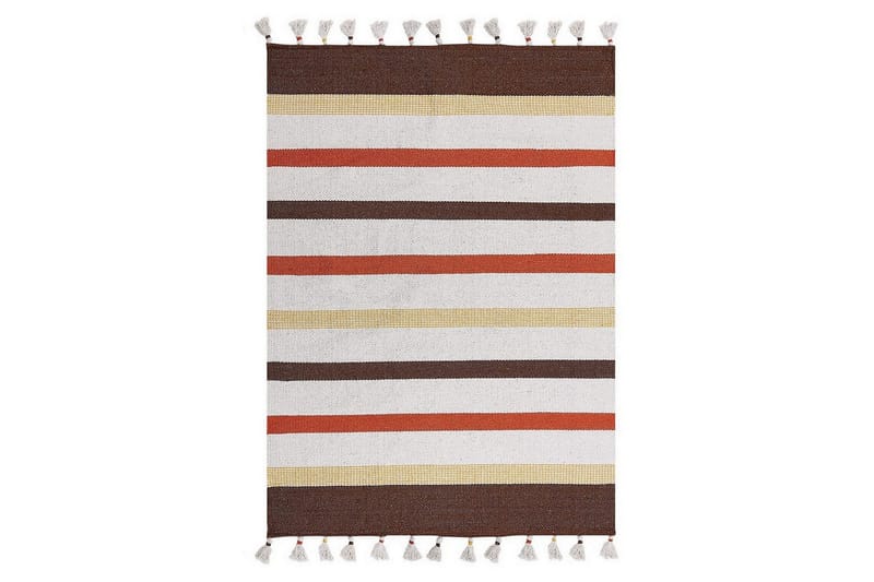 Plattvävd Hisarli - Brun, gul, orange, beige, 160x230 cm - Textil & mattor - Mattor - Modern matta - Bomullsmatta