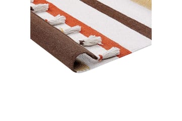 Plattvävd Hisarli - Brun, gul, orange, beige, 80x150 cm - Textil & mattor - Mattor - Modern matta - Bomullsmatta