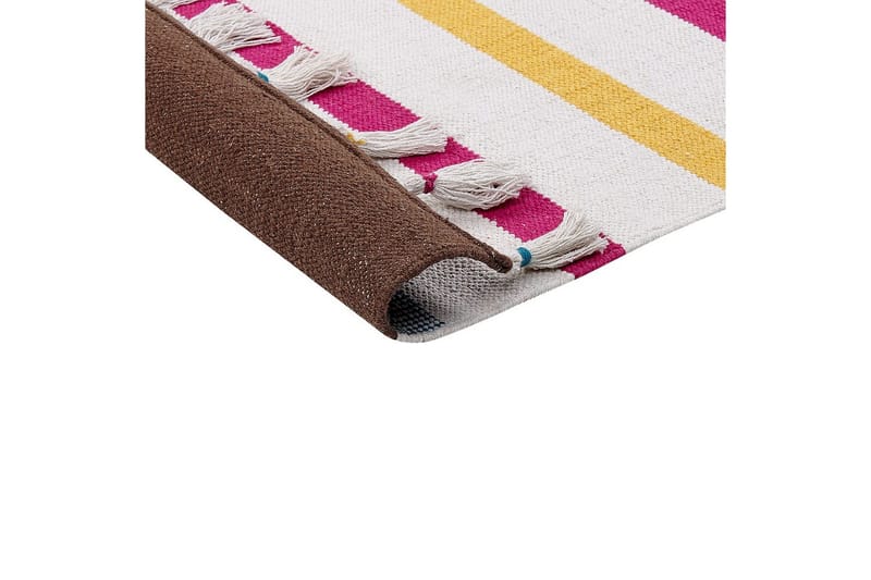 Plattvävd Hisarli - Flerfärgad, vit, brun, blå, orange, 140x200 cm - Textil & mattor - Mattor - Modern matta - Bomullsmatta