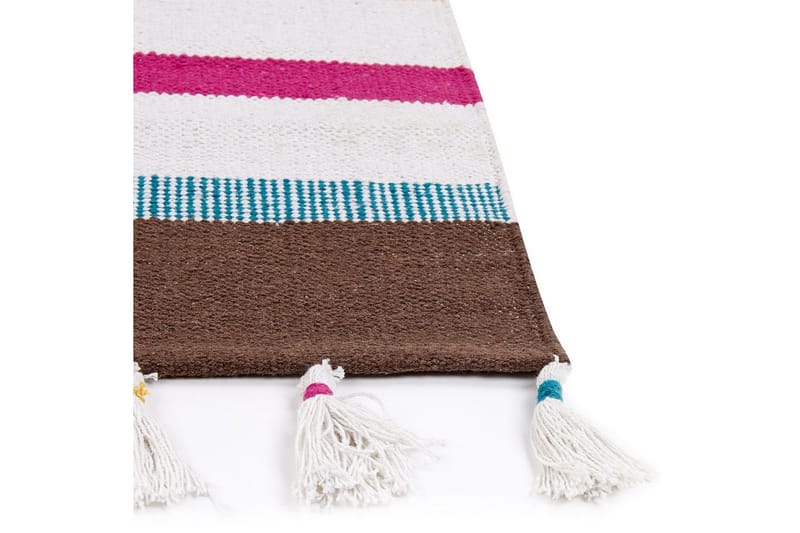 Plattvävd Hisarli - Flerfärgad, vit, brun, blå, orange, 160x230 cm - Textil & mattor - Mattor - Modern matta - Bomullsmatta