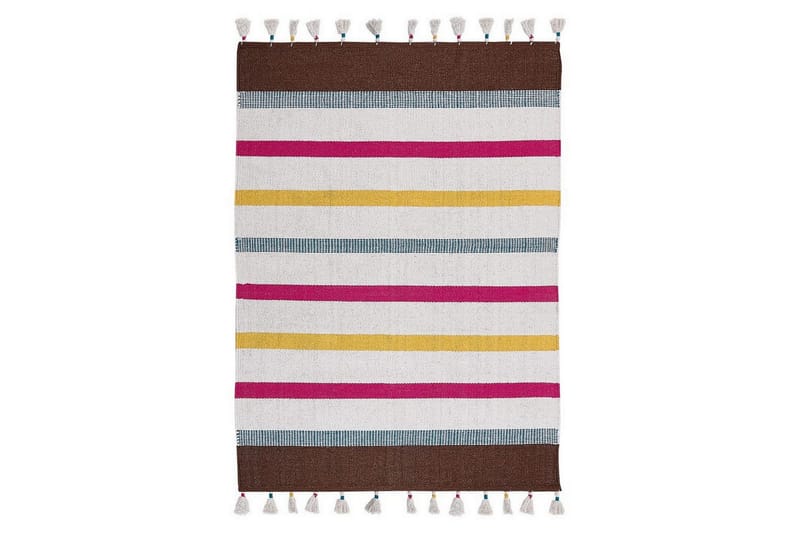 Plattvävd Hisarli - Flerfärgad, vit, brun, blå, orange, 160x230 cm - Textil & mattor - Mattor - Modern matta - Bomullsmatta