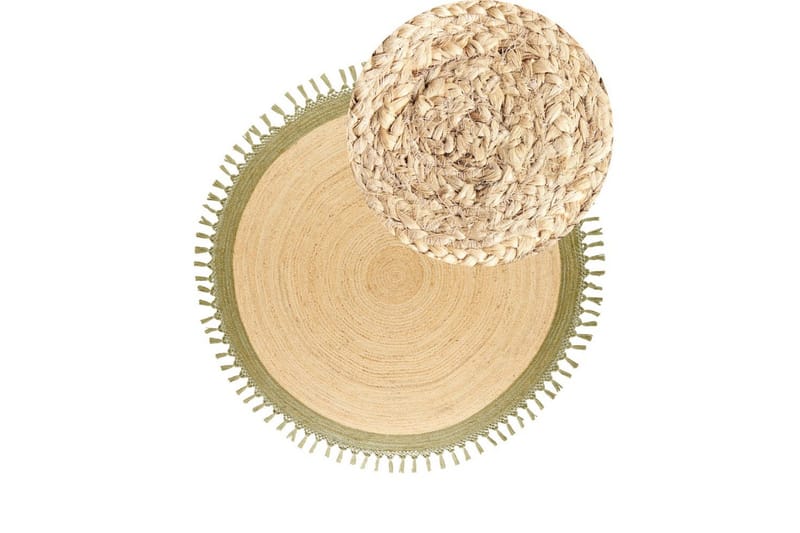 Plattvävd Marts - Beige, Grön, 200x200 cm - Textil & mattor - Mattor - Modern matta - Sisalmattor