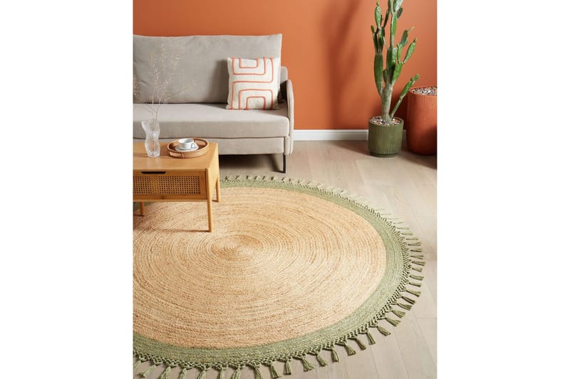 Plattvävd Marts - Beige, Grön, 200x200 cm - Textil & mattor - Mattor - Modern matta - Sisalmattor