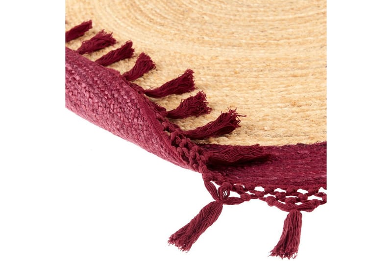 Plattvävd Marts - Beige, Röd, 140x140 cm - Textil & mattor - Mattor - Modern matta - Sisalmattor