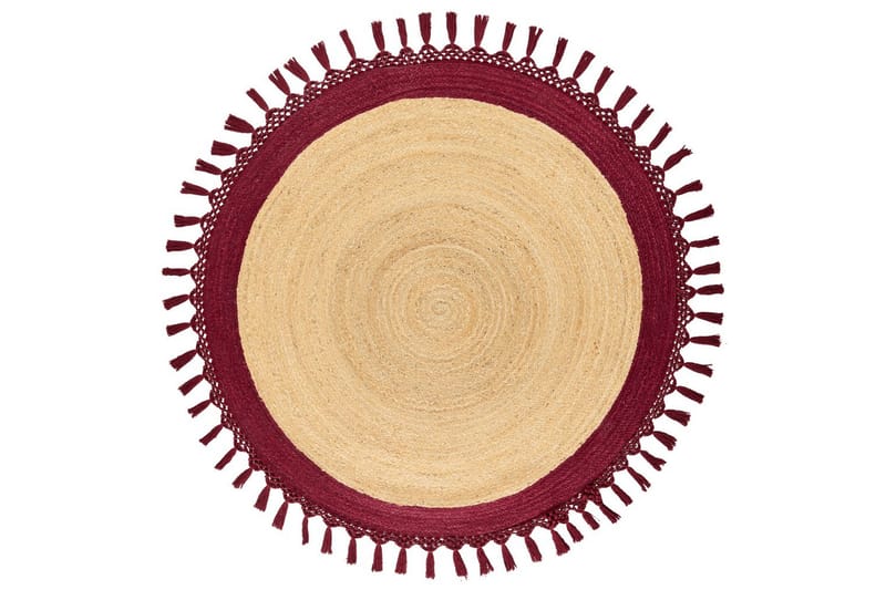 Plattvävd Marts - Beige, Röd, 140x140 cm - Textil & mattor - Mattor - Modern matta - Sisalmattor