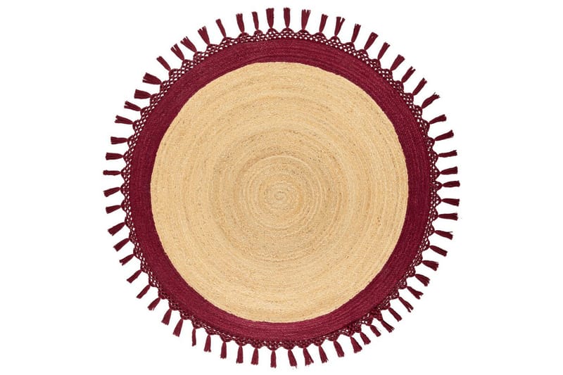 Plattvävd Marts - Beige, Röd, 140x140 cm - Textil & mattor - Mattor - Modern matta - Sisalmattor