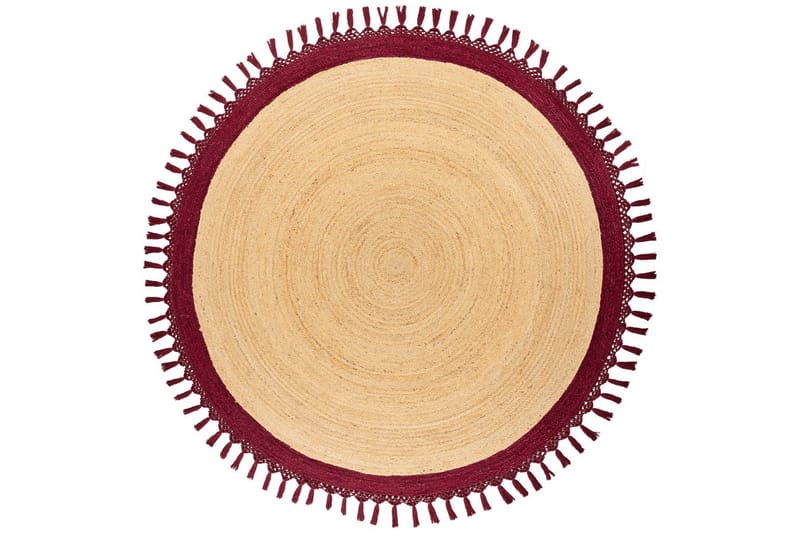 Plattvävd Marts - Beige, Röd, 200x200 cm - Textil & mattor - Mattor - Modern matta - Sisalmattor