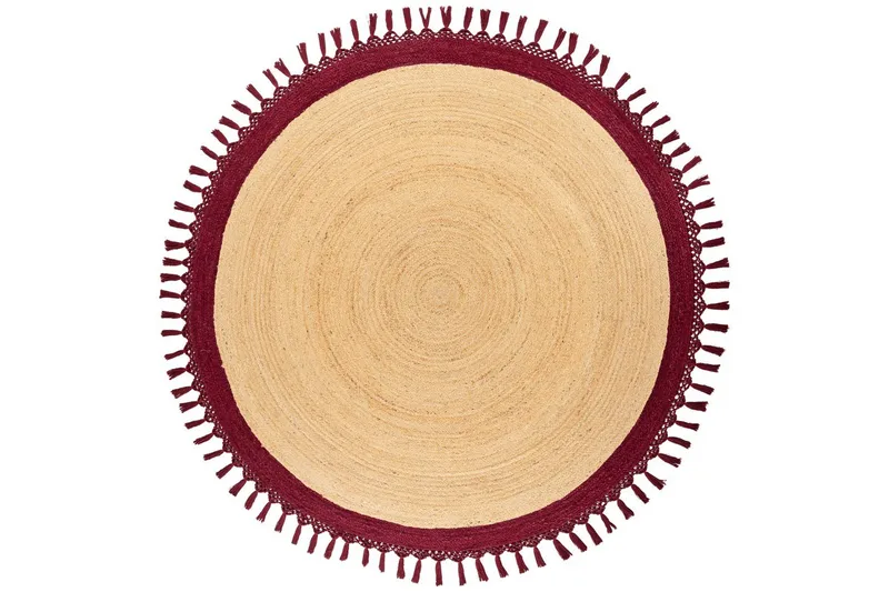 Plattvävd Marts - Beige, Röd, 200x200 cm - Textil & mattor - Mattor - Modern matta - Sisalmattor