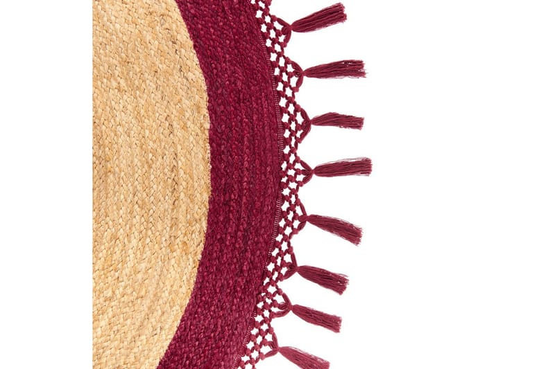 Plattvävd Marts - Beige, Röd, 200x200 cm - Textil & mattor - Mattor - Modern matta - Sisalmattor
