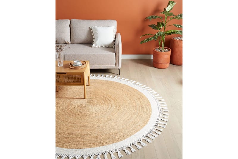 Plattvävd Marts - Beige, vit, 200x200 cm - Textil & mattor - Mattor - Modern matta - Sisalmattor