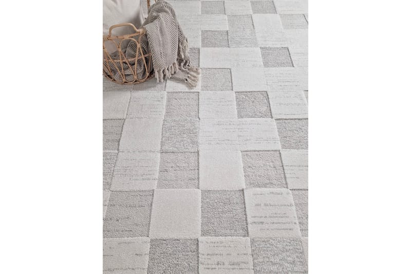 Bella Wiltonmatta 80x250 cm Rektangulär - Grå/Vit - Textil & mattor - Mattor - Modern matta - Friezematta