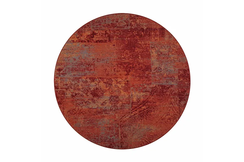 Rustiikki Matta Rund 133 cm Röd-orange - Vm Carpet - Textil & mattor - Mattor - Modern matta - Gångmattor