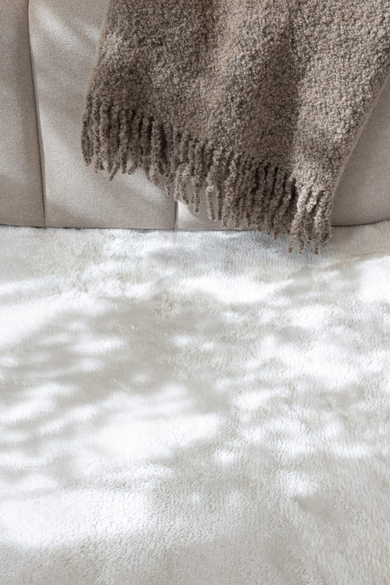Cozy Ryamatta 160 cm Rund - Vit - Textil & mattor - Mattor - Modern matta - Ryamatta & luggmatta