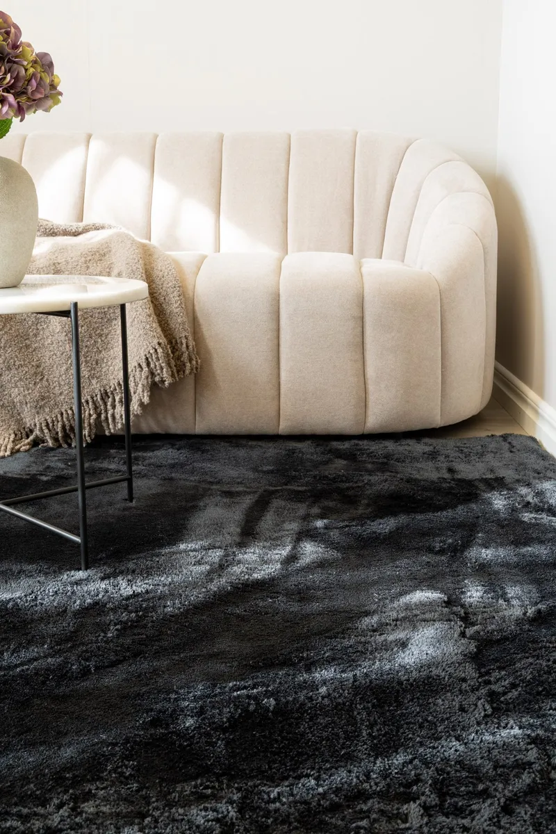 Cozy Ryamatta 160x230 cm Rektangulär - Svart - Textil & mattor - Mattor - Modern matta - Ryamatta & luggmatta