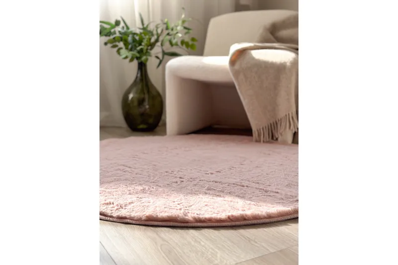 Heaven Ryamatta 120 cm Rund - Rosa - Textil & mattor - Mattor - Modern matta - Ryamatta & luggmatta