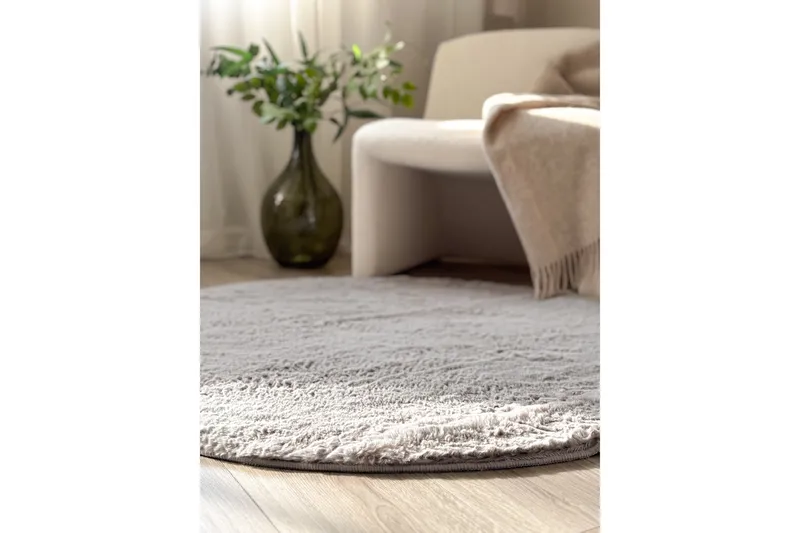 Heaven Ryamatta 200 cm Rund Grå - Grå - Textil & mattor - Mattor - Modern matta - Ryamatta & luggmatta