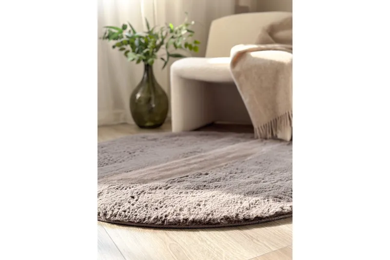 Heaven Ryamatta Antracit rund 120 - Antracit - Textil & mattor - Mattor - Modern matta - Ryamatta & luggmatta