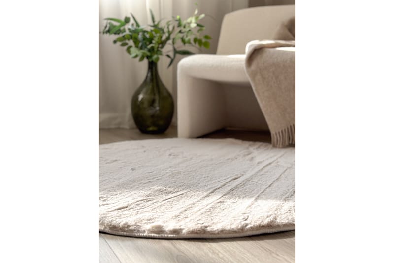 Heaven Ryamatta Natur rund 160 - Natur - Textil & mattor - Mattor - Modern matta - Ryamatta & luggmatta