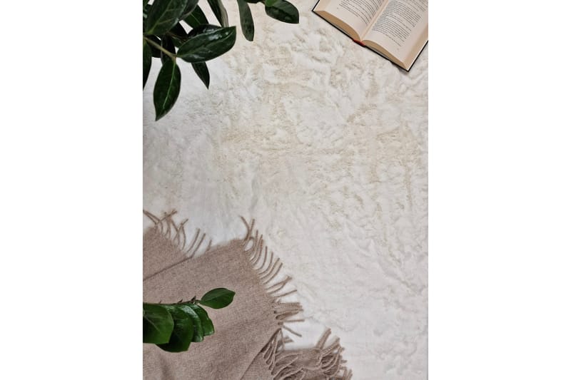 Heaven Ryamatta Vit rund 120 - Vit - Textil & mattor - Mattor - Modern matta - Ryamatta & luggmatta