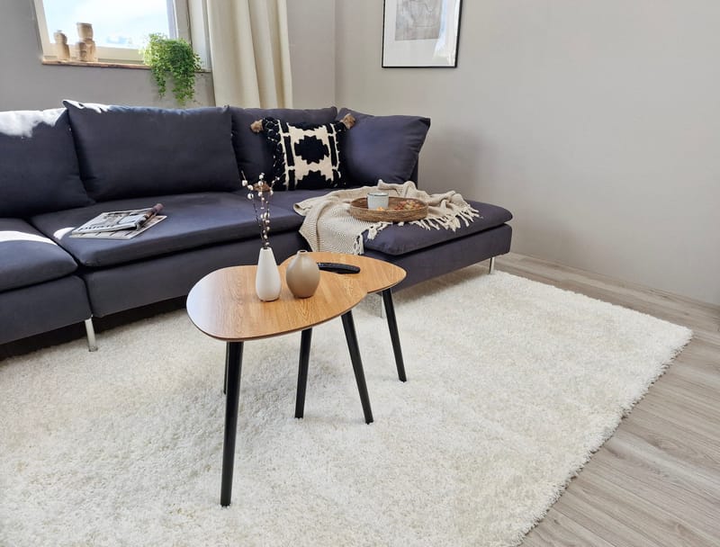 Lounge Ryamatta 133x190 cm Rektangulär - Vit - Textil & mattor - Mattor - Modern matta - Ryamatta & luggmatta