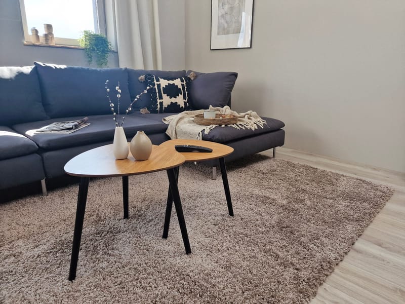 Lounge Ryamatta 160x230 cm Rektangulär - Linne - Textil & mattor - Mattor - Modern matta - Ryamatta & luggmatta