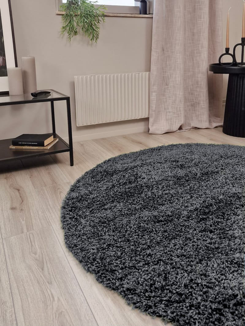 Lounge Ryamatta 200 cm Rund - Grafit - Textil & mattor - Mattor - Modern matta - Ryamatta & luggmatta