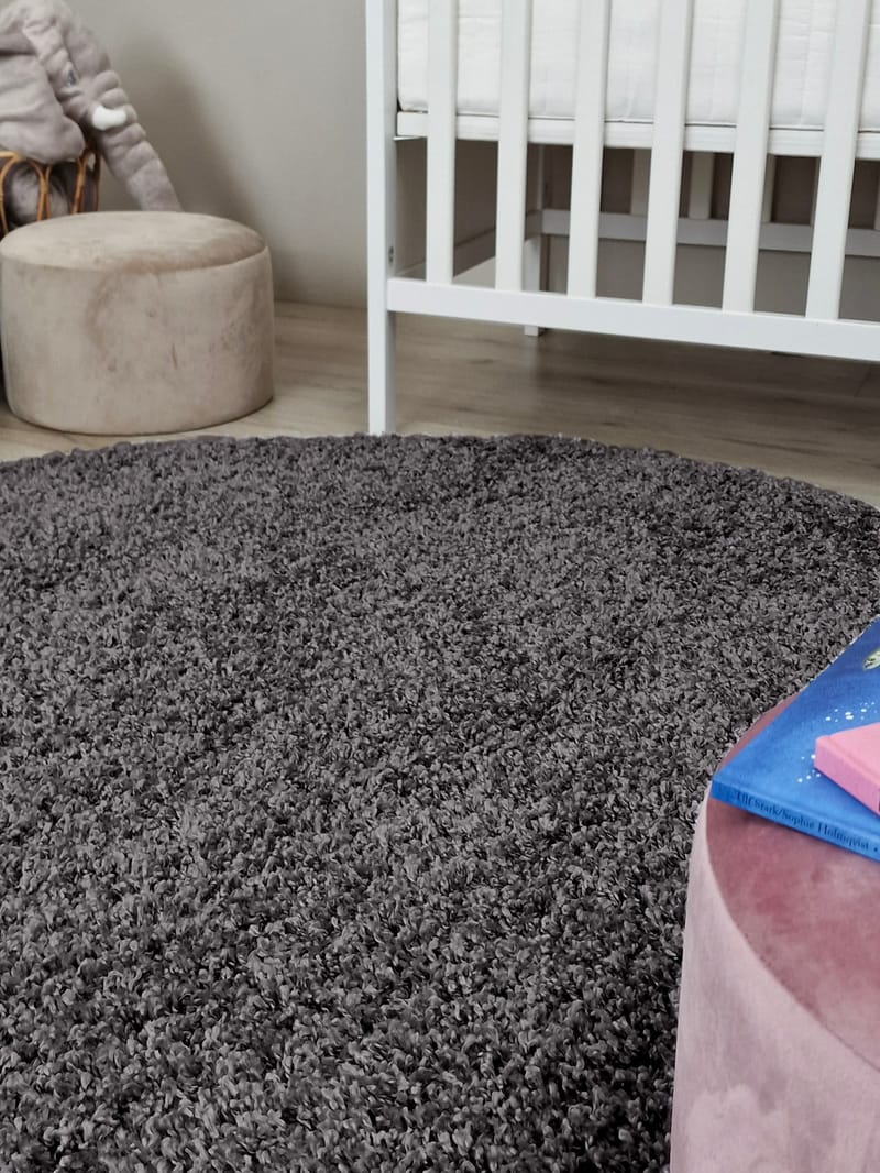 Lounge Ryamatta 200 cm Rund - Grafit - Textil & mattor - Mattor - Modern matta - Ryamatta & luggmatta