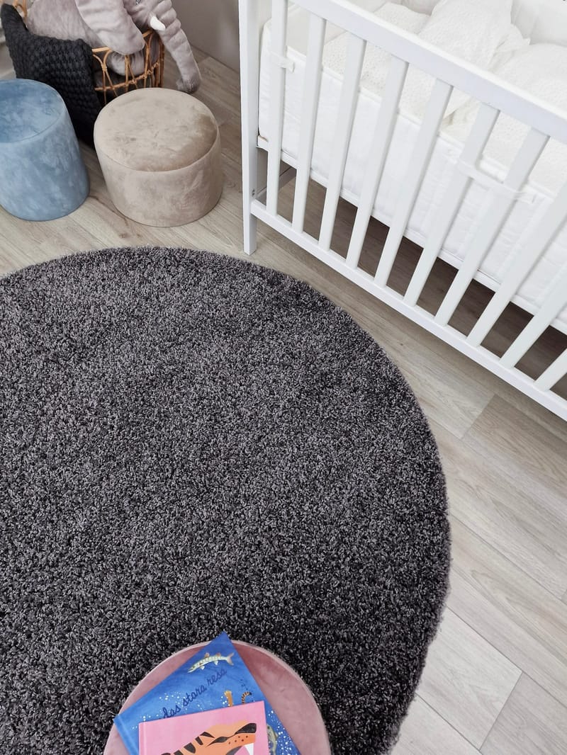 Lounge Ryamatta 200 cm Rund - Grafit - Textil & mattor - Mattor - Modern matta - Ryamatta & luggmatta