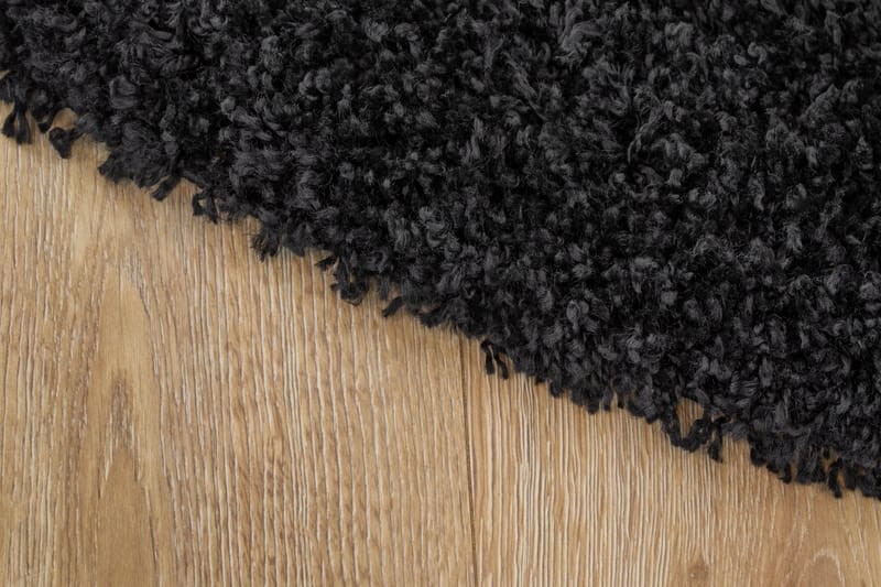 Lounge Ryamatta 200 cm Rund - Svart - Textil & mattor - Mattor - Modern matta - Ryamatta & luggmatta